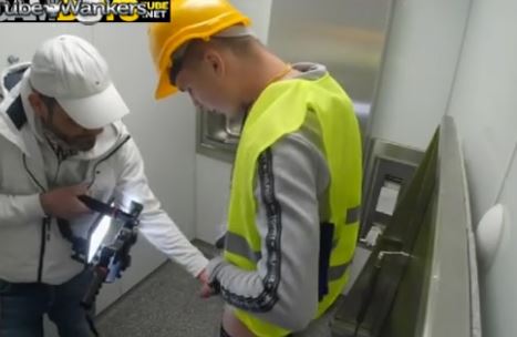 Ondrej Seno jerk off in public restroom (Paul Mason)